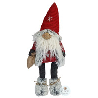 Gnome In Red/Grey with Wiggle Function Christmas Decoration 65cm
