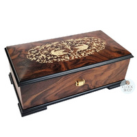 Burlwood 50 Note Music Box With Arabesque Inlay (3 Beethoven Melodies) image