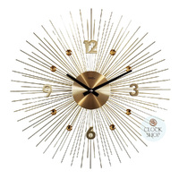 50cm Gold Sunray Jewelled Wall Clock By AMS image
