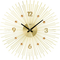 50cm Gold Sunray Jewelled Wall Clock By AMS image