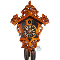 Carved Gothic with Black Decoration 38cm Cuckoo Clock By SCHNEIDER