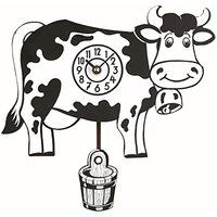 Cow Battery Clock With Swinging Bucket By TRENKLE