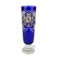Lord Of Crystal Blue Glass Beer Cup with Bavaria Crest 0.5L By KING image