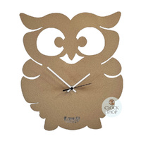 34cm Beige Owl Gufino Modern Wall Clock By ARTI E MESTIERI image
