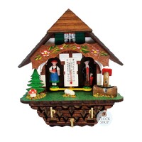 16cm Chalet Weather House Tudor Style With Key Hanger By TRENKLE image