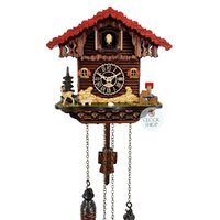 Black Forest Battery Chalet Cuckoo Clock With Deer 20cm By TRENKLE image