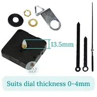 Press Fit Sweep Clock Movement Kit- Black Pointer & Black Seconds Hands (13.5mm Shaft) | Fits 3.5mm & 5.5mm Hand Holes