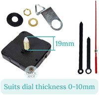 Press Fit Sweep Clock Movement Kit- Black Pointer & Red Seconds Hands (19mm Shaft) | Fits 3.5mm & 5.5mm Hand Holes image