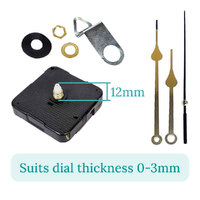 Press Fit Sweep Clock Movement Kit- Gold Spade & Black Seconds Hands (12mm Shaft) image