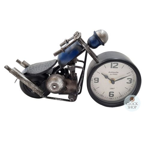 18cm Blue Motorbike Battery Table Clock By COUNTRYFIELD