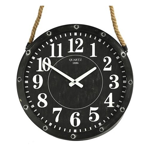 40cm Grey Daventry Wall Clock on Rope By COUNTRYFIELD image