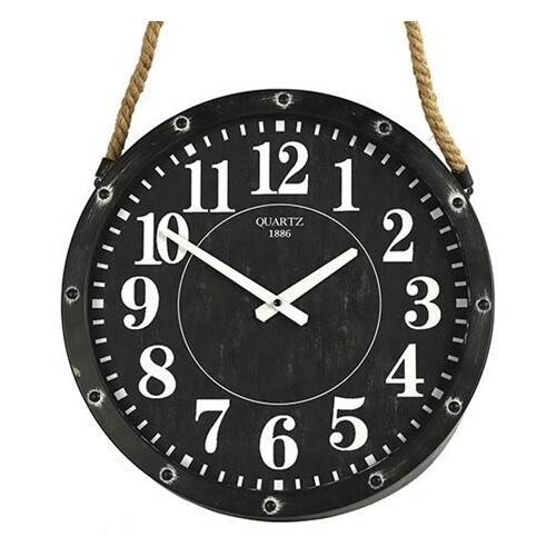 40cm Grey Daventry Wall Clock on Rope By COUNTRYFIELD