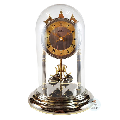23cm Brass & Nickel Anniversary Clock By HALLER