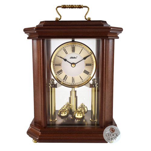 26cm Walnut & Gold Anniversary Carriage Clock By HALLER