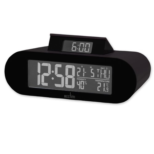 4.9cm Kian Black LCD Digital Alarm Clock By ACCTIM