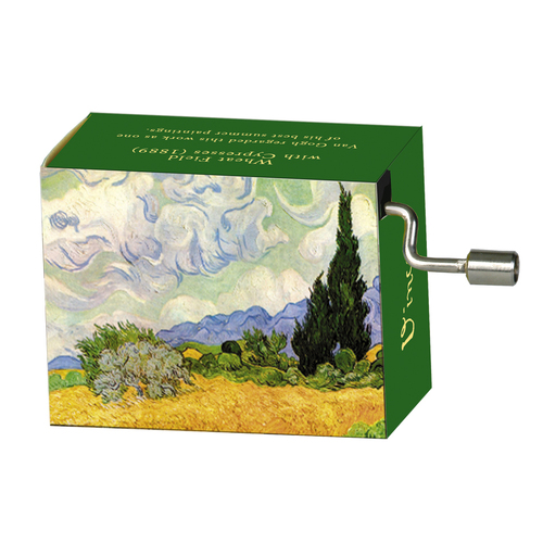 Classic Art Hand Crank Music Box- The Cypresses By Van Gogh (Vivaldi- Spring)