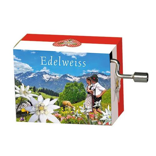 Modern Designs Hand Crank Music Box- In The Alps (Edelweiss)