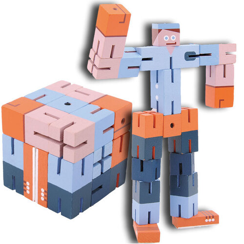 Wooden 3D Puzzle- Robot (Blue & Orange)