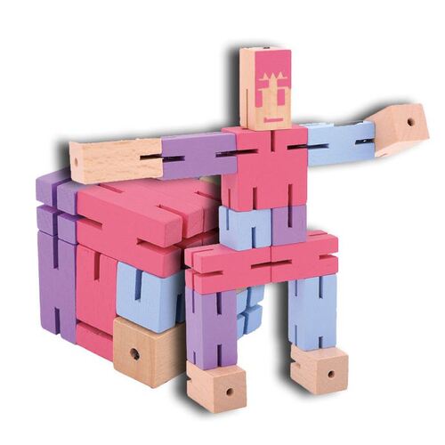 Wooden 3D Puzzle- Robot (Pink & Purple)