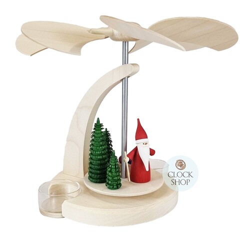 18cm Santa & Trees Modern Christmas Pyramid By Seiffener image