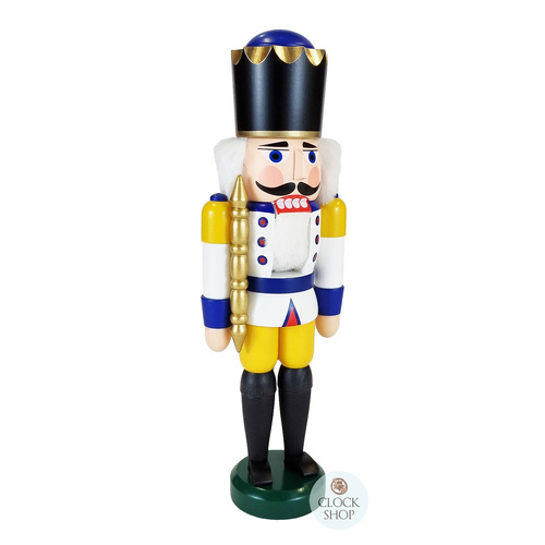 29cm Yellow & White King Nutcracker By Seiffener