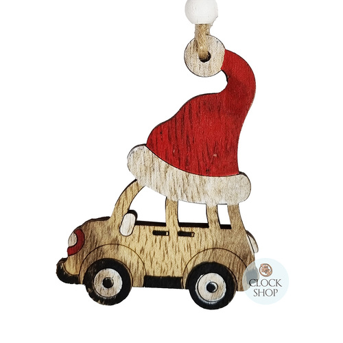 8cm Car With Santa Hat Hanging Decoration