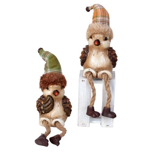 20cm Bird With Tartan Hat Shelf Sitter- Assorted Designs image