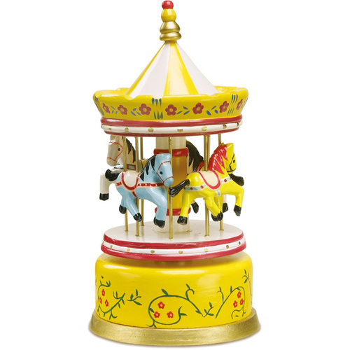 Yellow Carousel Music Box With Horses (Talk to the Animals)