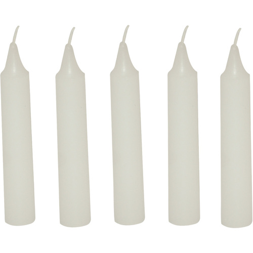 Pack Of 6 White Candles (12mm Diameter) image
