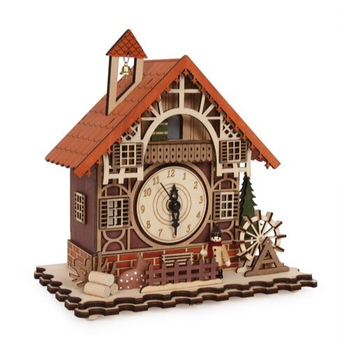 Black Forest Chalet Novelty Clock 23cm