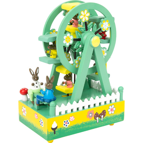 Green Ferris Wheel Music Box with Rabbits (Over The Rainbow)