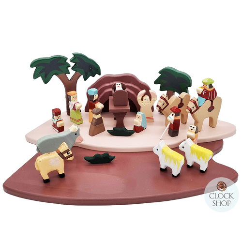 23 Piece Wooden Nativity Set
