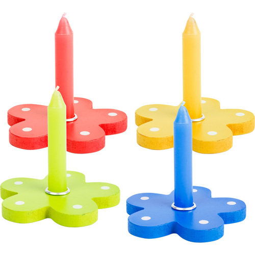 7cm Flower Candle Holder- Assorted Colours image