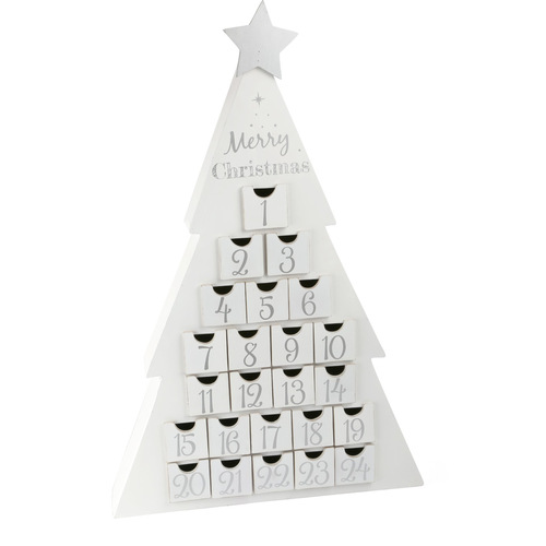 64cm White Christmas Tree Advent Calendar