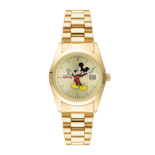 35mm Disney Collectors Edition Mickey Mouse Mens Watch With Gold Band & Dial
