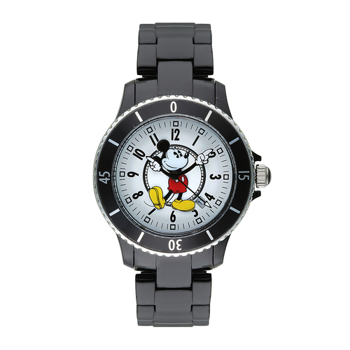 40mm Disney Sports Mickey Mouse Unisex Watch With Black Band & White Dial