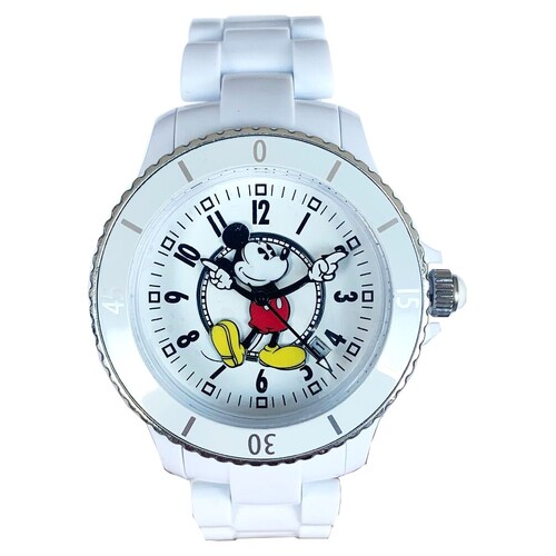 40mm Disney Sports Mickey Mouse Unisex Watch With White Band & Dial
