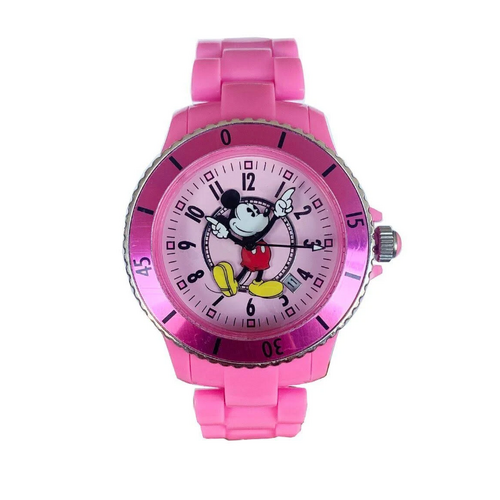 40mm Disney Sports Mickey Mouse Womens Watch With Pink Band & Dial