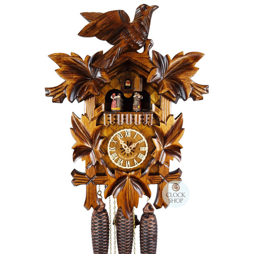 5 Leaf & Bird 8 Day Mechanical Carved Cuckoo Clock 40cm By ENGSTLER