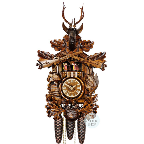 After The Hunt 8 Day Mechanical Carved Cuckoo Clock 54cm By ENGSTLER image