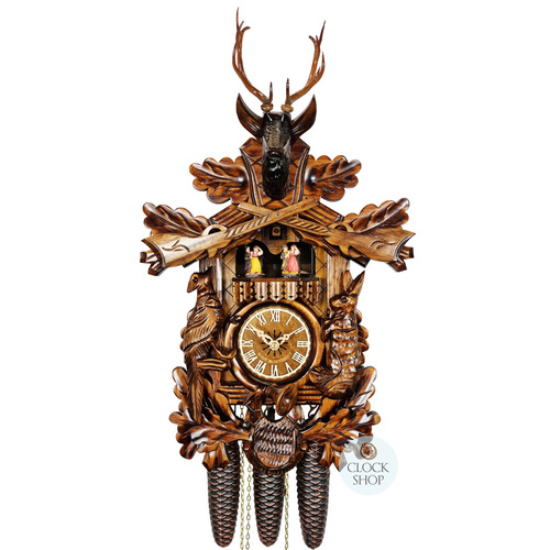 Before The Hunt 8 Day Mechanical Carved Cuckoo Clock 54cm By ENGSTLER