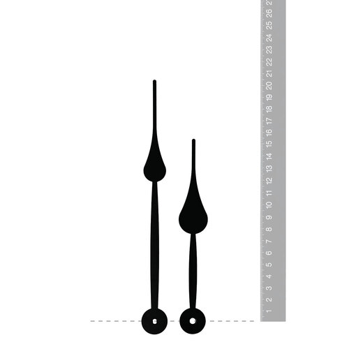 Black Spade High Torque Euroshaft Quartz Hands (205mm & 155mm) image