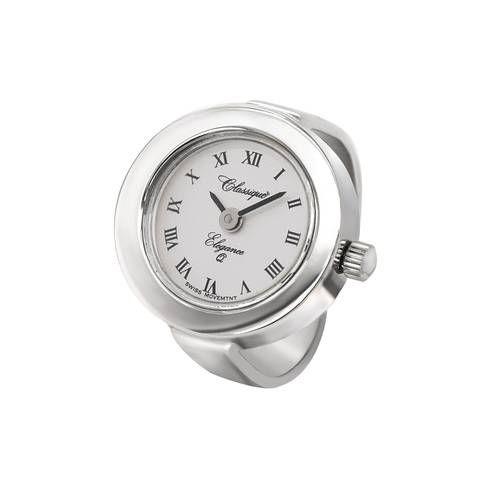 18mm Stainless Steel Round Womens Ring Watch By CLASSIQUE