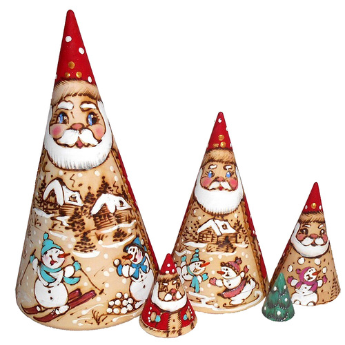 Woodburn Cone Russian Dolls- Santa 16cm (Set Of 5) image