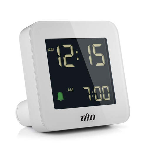 7.5cm White Digital Alarm Clock By BRAUN