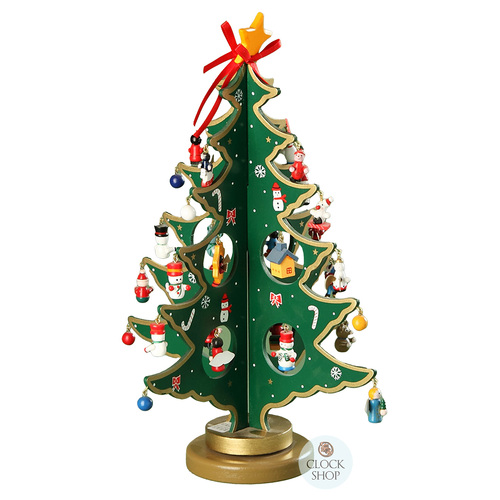 36cm Green Rotatable Christmas Tree With Decorations image