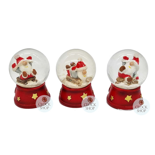 5cm Red Santa Snow Globe- Assorted Designs