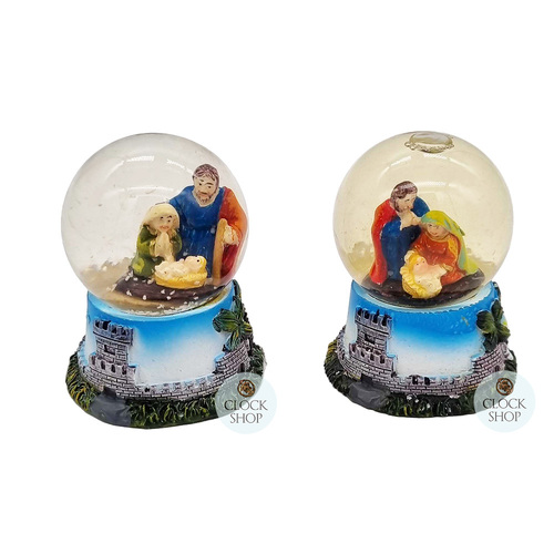5cm Nativity & Castle Snow Globe- Assorted Designs