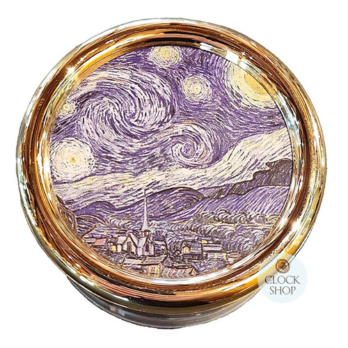 Round Acrylic Music Box- The Starry Night By Van Gogh (Debussy- Clair De Lune)