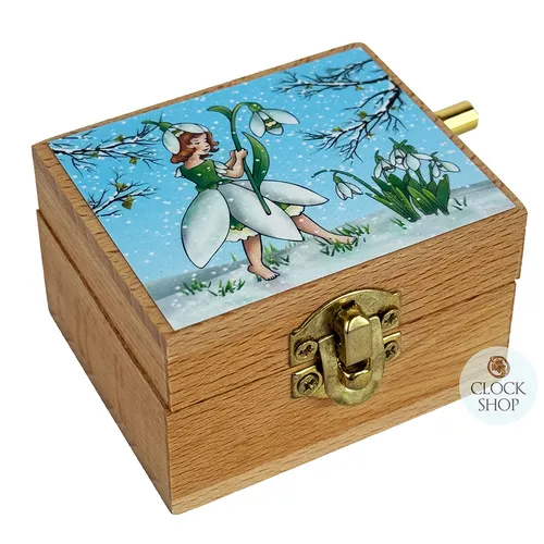 Wooden Hand Crank Music Box- Snowdrop Flower Children (Vivaldi- Spring) image